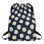 Polka Dot Daisy Floral Pattern Print Drawstring Backpack