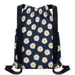 Polka Dot Daisy Floral Pattern Print Drawstring Backpack