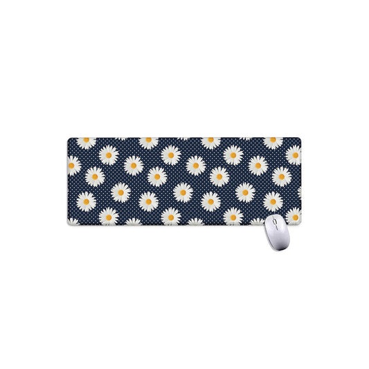 Polka Dot Daisy Floral Pattern Print Extended Mouse Pad