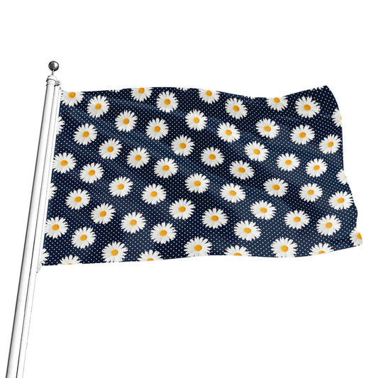 Polka Dot Daisy Floral Pattern Print Flag
