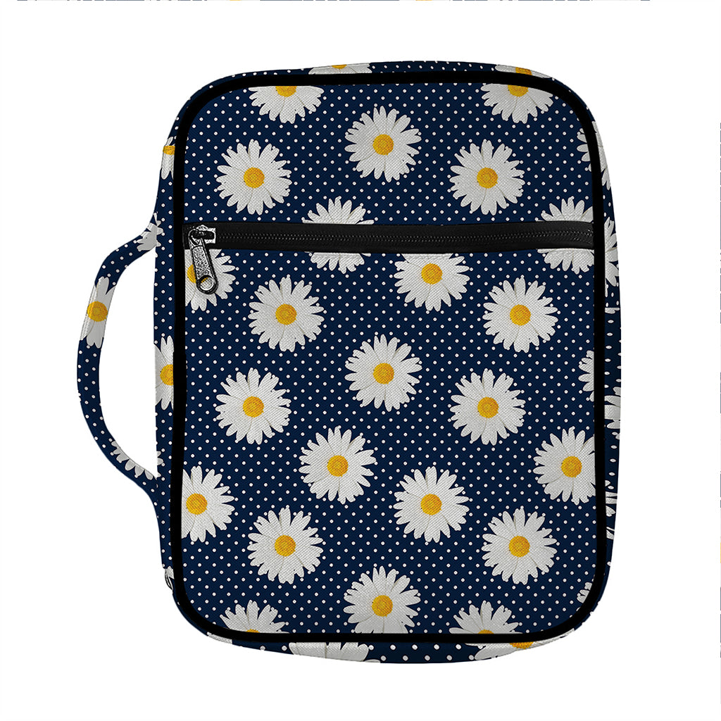 Polka Dot Daisy Floral Pattern Print Front Pocket Bible Bag