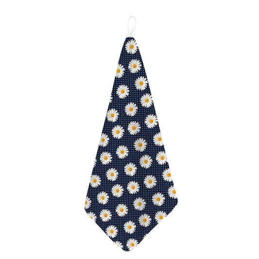 Polka Dot Daisy Floral Pattern Print Hand Towel
