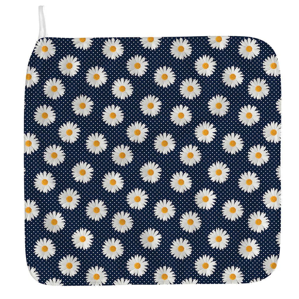 Polka Dot Daisy Floral Pattern Print Hand Towel