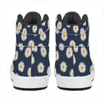 Polka Dot Daisy Floral Pattern Print High Top Leather Sneakers