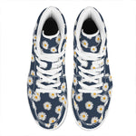 Polka Dot Daisy Floral Pattern Print High Top Leather Sneakers
