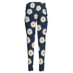 Polka Dot Daisy Floral Pattern Print High-Waisted Pocket Leggings