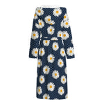 Polka Dot Daisy Floral Pattern Print Hooded Bathrobe