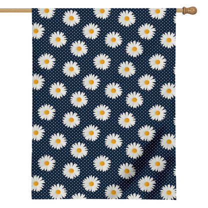 Polka Dot Daisy Floral Pattern Print House Flag