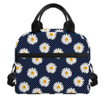 Polka Dot Daisy Floral Pattern Print Insulated Lunch Bag