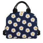 Polka Dot Daisy Floral Pattern Print Insulated Lunch Bag