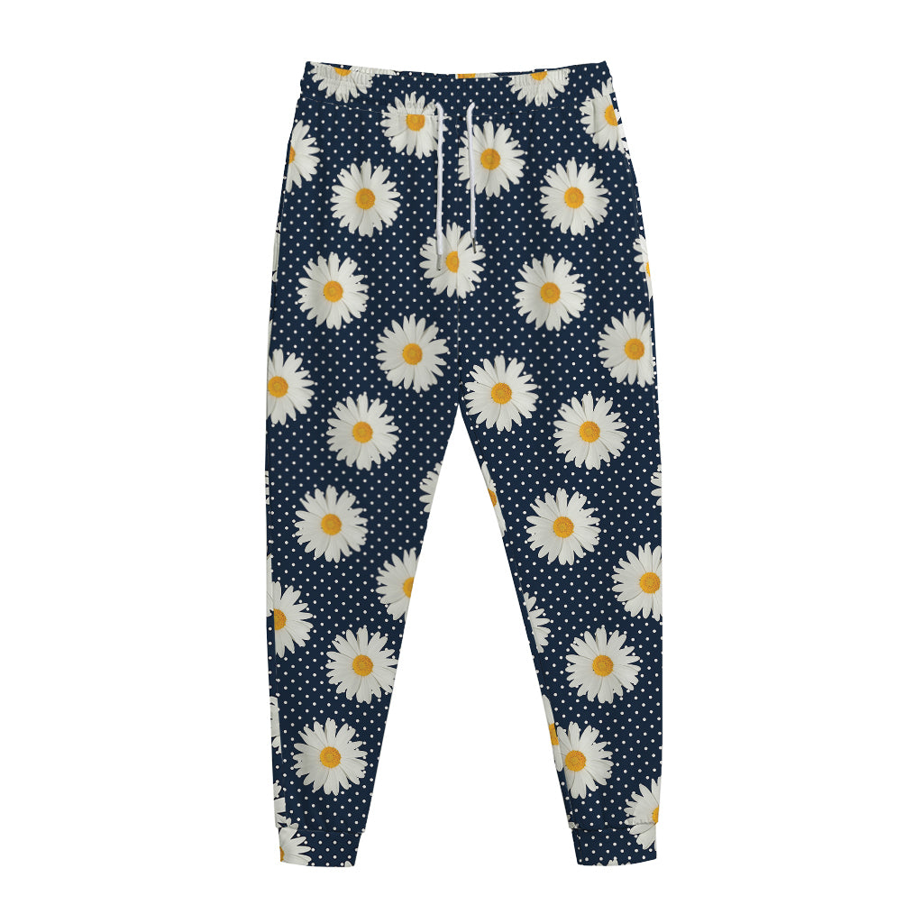 Polka Dot Daisy Floral Pattern Print Jogger Pants