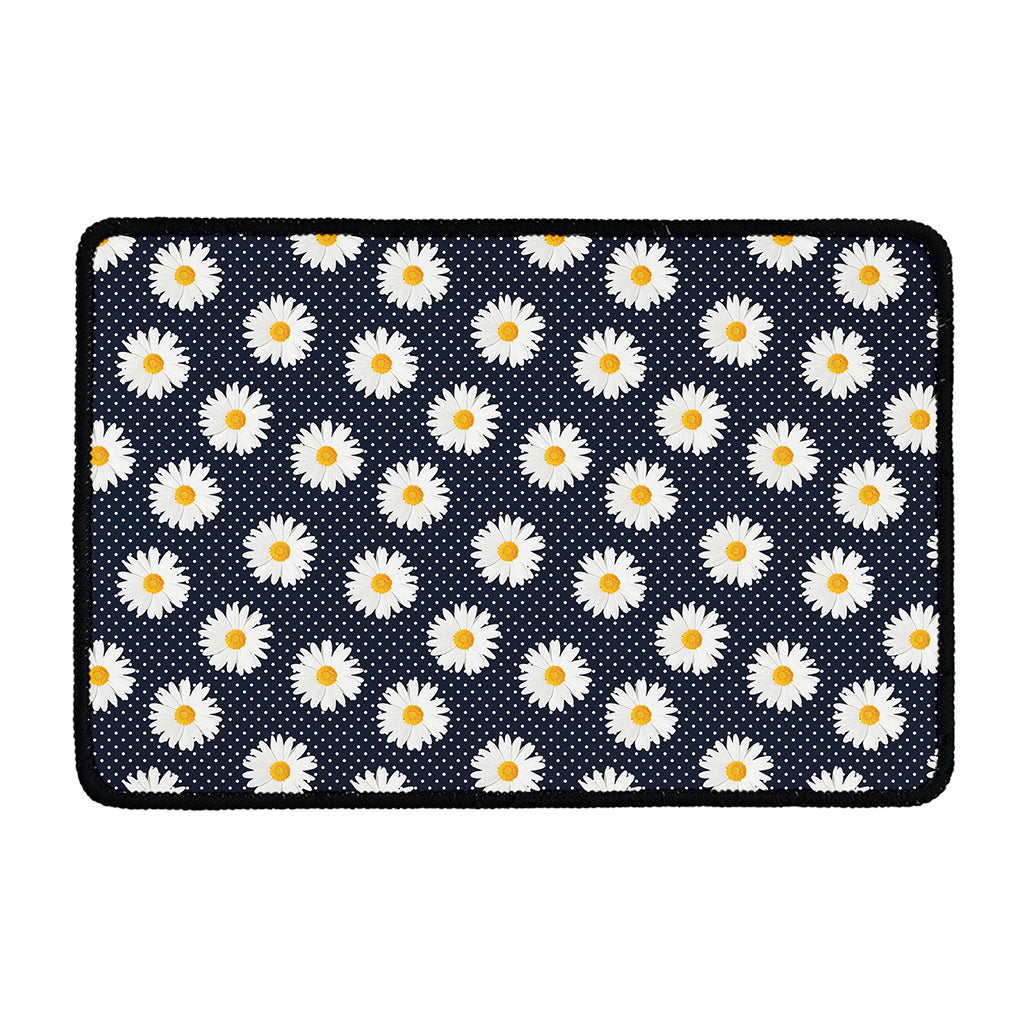 Polka Dot Daisy Floral Pattern Print Kitchen Mat