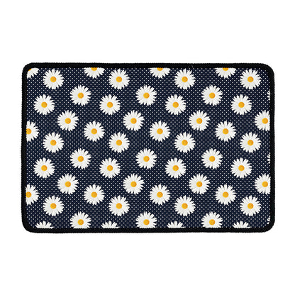 Polka Dot Daisy Floral Pattern Print Kitchen Mat