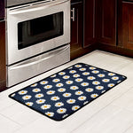 Polka Dot Daisy Floral Pattern Print Kitchen Mat