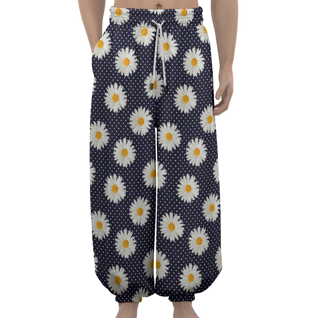 Polka Dot Daisy Floral Pattern Print Lantern Pants