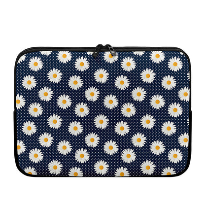 Polka Dot Daisy Floral Pattern Print Laptop Sleeve