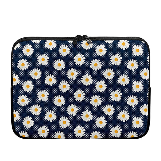 Polka Dot Daisy Floral Pattern Print Laptop Sleeve