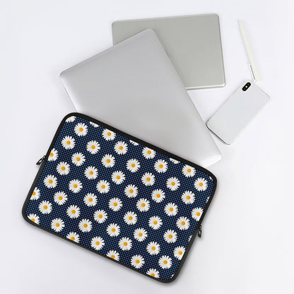 Polka Dot Daisy Floral Pattern Print Laptop Sleeve