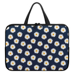 Polka Dot Daisy Floral Pattern Print Laptop Sleeve With Handle