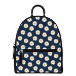 Polka Dot Daisy Floral Pattern Print Leather Backpack