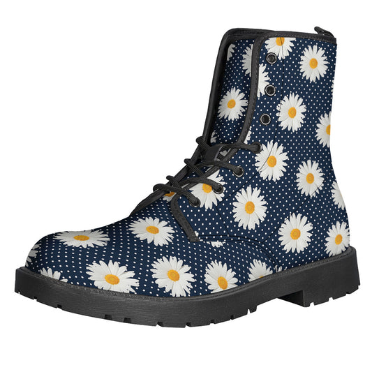 Polka Dot Daisy Floral Pattern Print Backpack