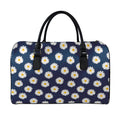 Polka Dot Daisy Floral Pattern Print Leather Duffel Bag