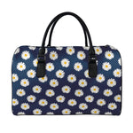 Polka Dot Daisy Floral Pattern Print Leather Duffle Bag