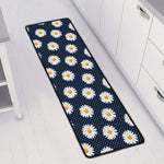 Polka Dot Daisy Floral Pattern Print Long Kitchen Mat