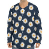 Polka Dot Daisy Floral Pattern Print Long Sleeve Baseball Jersey