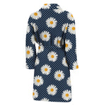 Polka Dot Daisy Floral Pattern Print Men's Bathrobe