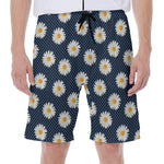 Polka Dot Daisy Floral Pattern Print Men's Beach Shorts