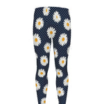 Polka Dot Daisy Floral Pattern Print Men's leggings