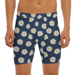 Polka Dot Daisy Floral Pattern Print Men's Long Boxer Briefs