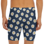 Polka Dot Daisy Floral Pattern Print Men's Long Boxer Briefs