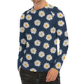 Polka Dot Daisy Floral Pattern Print Men's Long Sleeve Rash Guard