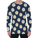Polka Dot Daisy Floral Pattern Print Men's Long Sleeve T-Shirt