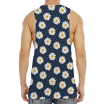 Polka Dot Daisy Floral Pattern Print Men's Muscle Tank Top