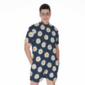 Polka Dot Daisy Floral Pattern Print Men's Romper