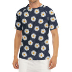 Polka Dot Daisy Floral Pattern Print Men's Short Sleeve Rash Guard