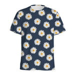 Polka Dot Daisy Floral Pattern Print Men's Sports T-Shirt