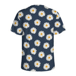 Polka Dot Daisy Floral Pattern Print Men's Sports T-Shirt