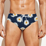 Polka Dot Daisy Floral Pattern Print Men's Swim Briefs