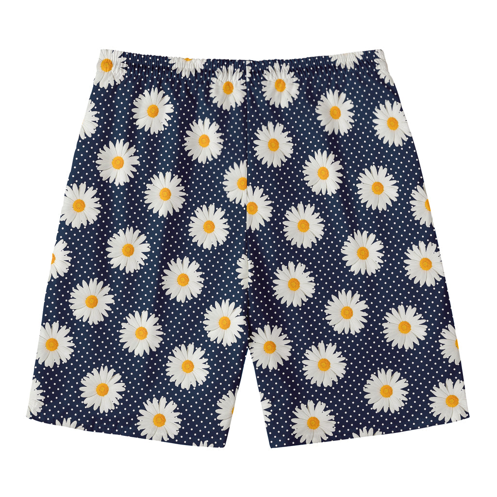 Polka Dot Daisy Floral Pattern Print Men's Swim Trunks