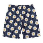 Polka Dot Daisy Floral Pattern Print Men's Swim Trunks