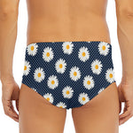 Polka Dot Daisy Floral Pattern Print Men's Triangle Swim Briefs
