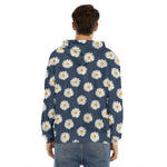 Polka Dot Daisy Floral Pattern Print Men's Velvet Pullover Hoodie