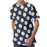 Polka Dot Daisy Floral Pattern Print Men's Velvet T-Shirt