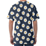 Polka Dot Daisy Floral Pattern Print Men's Velvet T-Shirt