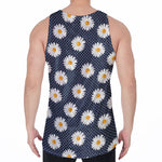 Polka Dot Daisy Floral Pattern Print Men's Velvet Tank Top