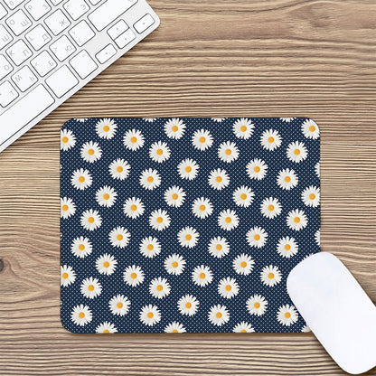 Polka Dot Daisy Floral Pattern Print Mouse Pad